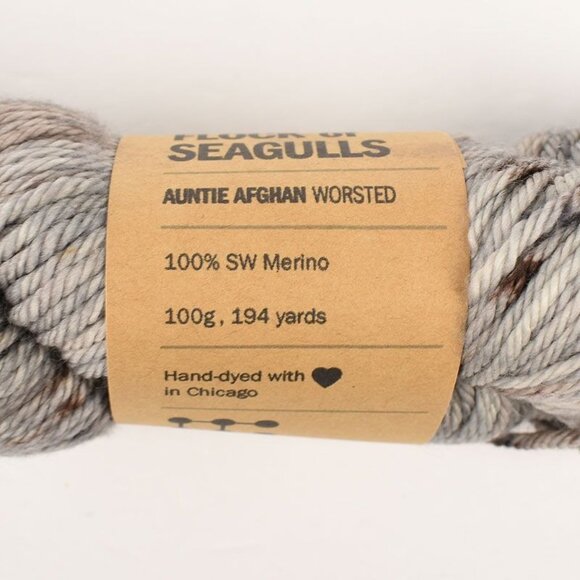 KRAEO Auntie Afghan Worsted Yarn SW Merino Hand-Dyed Flock Of Seagulls - Picture 3 of 3